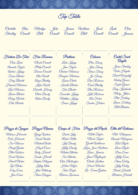 Joe Bell Table Plan